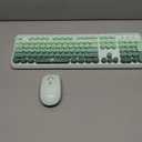 FOPETT Wireless Keyboard and Mouse Combo, 104 Keys Full-Sized 2.4 GHz Round Keycap Colorful Keyboards, USB Receiver Plug and Play, for Windows, Mac, PC, Laptop, Desktop (Gradient Green)