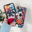 Yonds Queen for iPhone 15 Plus Cute Case, Cool Cartoon Astronaut Moon Planet Space Design Stylish Soft TPU Bumper Shockproof Anti-Slip Protector Fashion Case (Planet, iPhone 15 Plus)