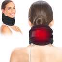 Heated Neck Brace for Pain Relief and Support, Soft Foam Cervical Collar with Heating Pad, Adjustable Neck Support Brcae for Relax and Pressure Relief