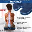 Everlasting Comfort Doctor Recommended Memory Foam Seat Cushion for Office Chairs & Car - Ergonomic Office Desk Accessories - Cushions for Tailbone Pain Relief, Sciatica (Navy Blue, Large)