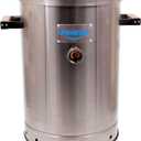Universal 20-pound Stainless Steel (25-servings) Charcoal Barrel Smoker with Thermometer & Airlock system - 20.5"x 29.6" x 15.5", 2 in 1 Vertical Grill and Smoker, Slow Cooking Barrel