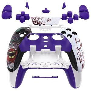 eXtremeRate Full Set Shell with Buttons Touchpad Cover Compatible with ps5 Edge Controller, Clown Hahaha Replacement Decorative Trim Shell Front Back Plates Compatible with ps5 Edge Controller