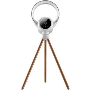 U ULTTY Bladeless Tower Fan for Bedroom, 25ft/s High-Speed Cooling Fan with 20 Speeds & 3 Modes, 270° Tilt & 90° Oscillating Quiet Standing Fan with Remote, HD LED Display, Ring Ambient Light, White, Large