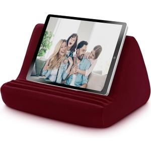 Macl Tablet Pillow Stand, Multi-Angle Adjustable Viewing, Soft Padded Tablet Holder for Lap, Bed, Desk, Compatible with All Tablets, E-Readers, and Smartphones
