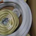 33FT Mini Split Line Set 1/4*1/2 OD HVAC Copper Tube Pipe Extension,3/8 Thickened PE Insulation Coil Air Conditioner Twin Copper Line Heating Equipment Hose with Flared Nuts (33FT (1/4+1/2) with wire)