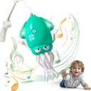 Dancing Octopus Baby Toy: Tummy Time Toys Electric Crawling Squid 3 4 5 6 7 8 9 10 11 12 Year Old Boy Learning Walking 3-6 Toddler Age 36 Months Music Development Kids Girl 1st Birthday Gifts (Green)