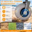 Beach Wagon with Big Wheels for Sand 10" Balloon Tires & 450lb Heavy Duty Foldable Cart | Removable All-Terrain Design for Camping, Garden, Beach & Groceries