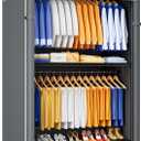 P8C Heavy Duty Clothes RackWith Extended Width Design Rolling Clothing Racks for Hanging Clothes with Lockable Wheels51.2" W x 15.8" D x 80.5" HMax Load 700LBSBlack Rack with Grey Cover