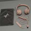 JIAMQISHI USB Headset with Microphone for PC, On-Ear Computer Laptop Headphones with Noise Cancelling Mic in-line Control for Home Office Online Class Zoom (USB+3.5mm, Pink)