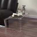 Acrylic Side Table,C Shaped End Table, Acrylic Sofa Side Table, Bedside Table for Bedroom Small Simple Modern Coffee Table Suitable for Living Room (Transparent), 11.81 inches x 25.59 inches x 11.81 inches
