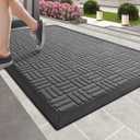 Color&Geometry Extra Large Front Door Mat Outdoor Doormat for Home Entrance Outside Entry Exterior Floor Heavy Duty Non-Slip Welcome Matt for Patio Waterproof - 47"x72" Grey (3'11" x 6' (Rectangular))