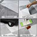 WIFEA Self Adhesive Vinyl Flooring Roll 23.6"x 196"/32 Sq.Ft Marble Peel Stick Floor Tiles, Wear-Resistant and Waterproof Vinyl Plank Flooring for Bedroom Living Room Office Balcony RV Black + Grey
