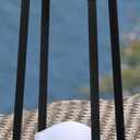 Solar Lantern Decorative Outdoor Set of 1 (15’’) Modern Black Metal Lanterns with Solar Candles, Decorative Candle Lanterns for Outdoor Porch, Patio, Garden, Yard Decor Trapezium