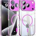 Misscase for iPhone 17 Pro Max Magnetic Case,[Military Drop Protection] Clear Hard Plastics Cover, Camera Lens Protector,Compatible with MagSafe,Anti Yellowing Full Protection Cases-Purple