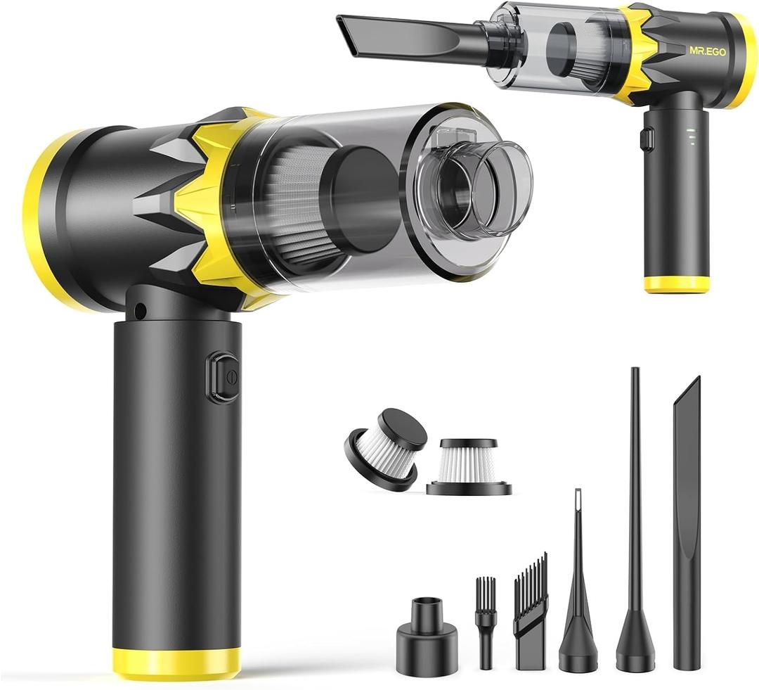 Mr.ego Handheld Car Vacuum Portable Cordless, 20000Pa High Power Suction Mini Vacuum Cleaner, 4-in-1 Portable Vacuum for Car, Home, Office & Desk Cleaning