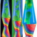Lava The Original Lamp - 14.5" Warped Rainbow – Classic Liquid Motion Lamp - Yellow Wax and Blue Liquid - Item #2713 