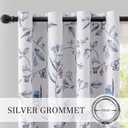 ChrisDowa 100% Blackout Floral Curtains 63 Inches Long 2 Panels for Bedroom Living Room Navy Blue Flower Patterned Room Darkening Thermal Insulated Soundproof Grommet Window Treatments Drapes, 52X63