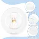 24 Pcs White Charger Plates with Beaded 13 Inch Plastic Charger Plates for Dinner Plate, White Chargers for Table Setting, Round Chargers Plate for Wedding Party Holiday Event Tabletop Decor