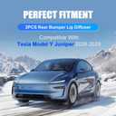 2PCS Rear Bumper Lip Diffuser Compatible with Tesla Model Y Juniper 2026 2025 Matte Black Rear Lower Bumper Lip Diffuser(Not Fit Performance)