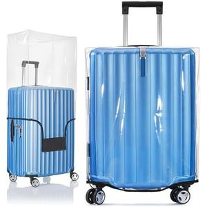 BlueCosto Luggage Cover for Suitcase - 24" Clear PVC Luggage Protector for 24" - 25" Sized Bags - Premium Travel Accessory for Baggage Protection - Universal Cover w/Hook & Loop Closure, Pack 2