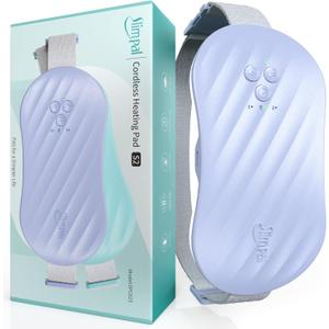 Slimpal AI Portable Heating Pad for Period Cramps, Smart AI Heat Chip, FSA HSA Eligible, Electric Cordless Heat Belt for Back, Belly, Stomach, Menstrual Heating Pad Gifts for Girl Women Her Violet S2 (Purple)