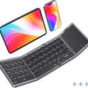 MEETION Foldable Keyboard with Touchpad, Bluetooth Wireless Portable Keyboard, Rechargeable Ultra Slim Pocket Folding Keyboards, Full Size Keys, Travel for iOS Android Windows Laptop PC Tablet