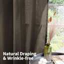 YoungsTex Brown Linen Semi Sheer Curtains 72 Inch Length for Living Room, Chocolate Light Filtering Drapes Privacy with Grommet for Dining Room Bedroom, 2 Panels, 52 X 72 Inch (Sliver-brown Color)