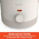 bella 1.5qt Manual Non-Toxic Slow Cooker with 3 Heat Settings, Oatmilk, 1.5 Quarts