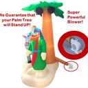 HappyThings! Christmas or Messianic Inflatables Outdoor Decorations for The Yard Blow Up Nativity Sets Journey to Bethlehem w/LED Lights and Blower for The Holidays 7x5.5x4 ft