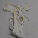 WDIRARA Women's 3D Floral Cut Out One Piece Swimsuit Deep V Neck Tie Halter Backless Swimwear (Large, Beige)