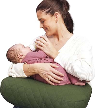 Boppy Nursing Pillow, Luxe Ergonomic Breastfeeding & Baby Feeding Support
High, Firm, Large Area Cushion, Water-Repellent Liner, Washable Cover, Wider Opening, Flexible Fiber Fill - Quilted Moss