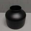 Goaste Metal Matte Flower Vase, Small Black Vases for Flower, 6.5 Inch Tall Iron Frosted Flower Arranging Vase for Table Centerpiece, Home, Shelf, Office, Garden Decor, Black