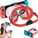 Upgraded VR Headset for Nintendo Switch & Switch OLED Model, Switch VR Glasses with Adjustable HD Lenses and Comfortable Head Strap, Labo VR Kit 3D Goggles for Switch Accessories (White&Blue)