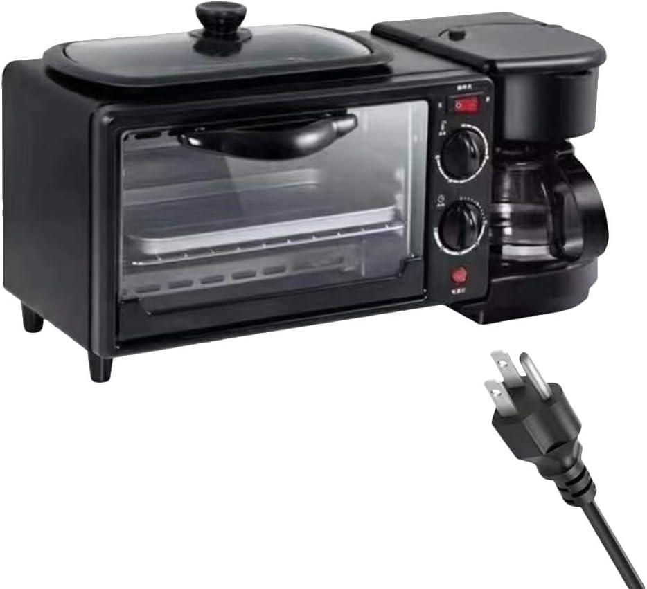 3-In-1 Breakfast Station With Coffee Maker Toaster Oven Frying Pan Versatile Breakfast Maker Breakfast Easy Oil Less And Healthy Meals Removable Nonstick Plates For Sandwiches Eggs Bacons