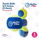 2 x My Pet & Me - Dog Tennis Balls - 2.5-Inch | Soft, Lightweight Balls for Fetch, Teething & Moderate Play | Indoor & Outdoor Dog Toys for Puppies & Small to Medium Dogs (3 Pack)