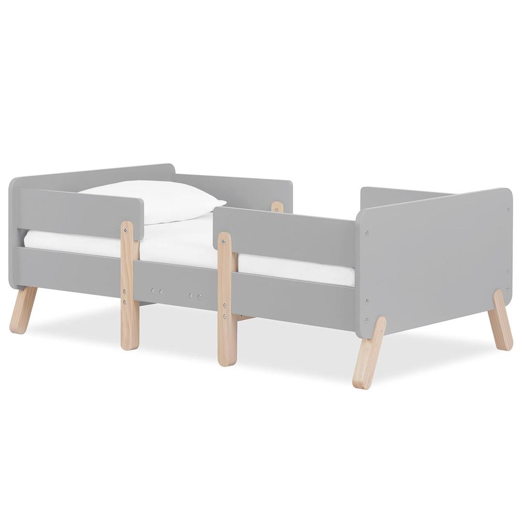 Dream On Me Osko Convertible Toddler Bed Made with Sustainable New Zealand Pinewood in Grey, BSA & Greenguard Gold Certified, Non-Toxic Finish