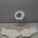 Angel Costume Wings and Halo Adult Angel Costumes for Kids Girls Boys Halloween Christmas(White)