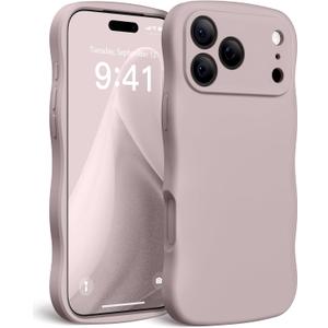 Magnetic for iPhone 17 Pro Case, [Full Camera Protection][Compatible with MagSafe] Cute Wave Frame Silicone Shockproof Protective Phone Case for iPhone 17 Pro 6.3", Hazel