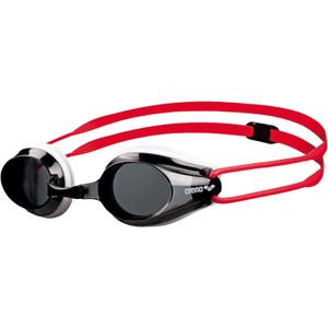 ARENA Tracks Unisex Junior Youth Essential Racing Swim Goggles Kids Swimmers Young Racers Anti-Fog Coated Non-Mirror Lens, Smoke/White/Red