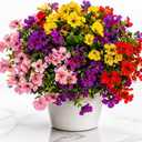 Artificial Flowers for Outdoors, 8 Bundles Faux Silk Spring Flowers for Outside for Planter Front Door Porch Yard Patio Window Box Home Decor