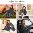 Wearable Heated Blanket Robe, Cordless battery Heated Blanket with 8-Zone Heating & 3 Temp Settings, Machine Washable Oversized Hooded Throw, Cozy Gift for Mom & Grandma, 38"x67", Grey, Teddy Fleece