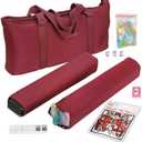 American Mahjong Set 166 Tiles, 4 Colors All-in-One Rack/Pushers, Red Soft Bag and Accessories Classic Full Size Complete Mahjong Set.
