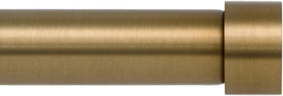Ivilon Drapery Window Curtain Rod - End Cap Style Design 1 Inch Pole. 28 to 48 Inch Color Warm Gold