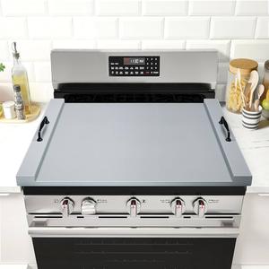Riveira 30x22 Grey Stove Top Covers for Electric Stove & Gas Stove Top Covers for Gas Burners – Large Gas Stove Cover with Handle & Juice Groove – Rustic Stove Covers for Gas Stove Top
