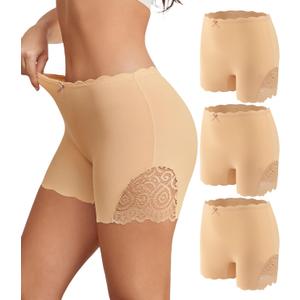 Women's Boyshorts Underwear Seamless Boy Shorts Panties Soft Stretch Boxer Briefs (Nude-3 Pack, XL)