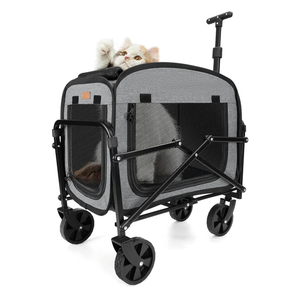 Lekereise Extra Large Pet Carrier with Wheels – Soft-Sided, Foldable, Stable & Ventilated Travel Crate for Cats and Small Dogs, Grey