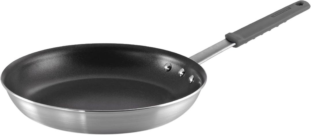 Tramontina Professional 12-Inch Non Stick Large Frying Pan, Heavy-Gauge Aluminum Skillet with Reinforced Nonstick Coating, Gray Handle, Dishwasher and Oven Safe (12 Inch, Gray)