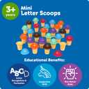 Learning Resources Mini Letter Scoops - Letter Recognition, ABC Color Matching Game, Alphabet Phonics for Toddlers, Imaginative Skills, Fine Motor, Montessori Food Toys, Gifts for Boys and Girls