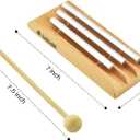 Meditation Chime with 3 Tone (C-E-G) Wooden Hand-held Chimes for Classroom Management, Yoga, Meeting and Sound Therapy, Chime Mallet Included