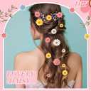 240 Pcs Fabric Daisy Flower Head for Crafts, 3 Size Faux Flower Graduation Cap Decoration Fall Outdoors Decor, Fake Daisy Heads Decor for Summer Garland Wedding DIY(Bright Colors)